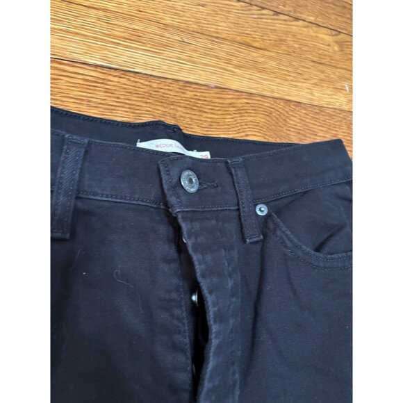 Levi's Womens Wedgie Skinny Jeans Size 29 29x26 Black Denim Button Fly Pants - Picture 3 of 8